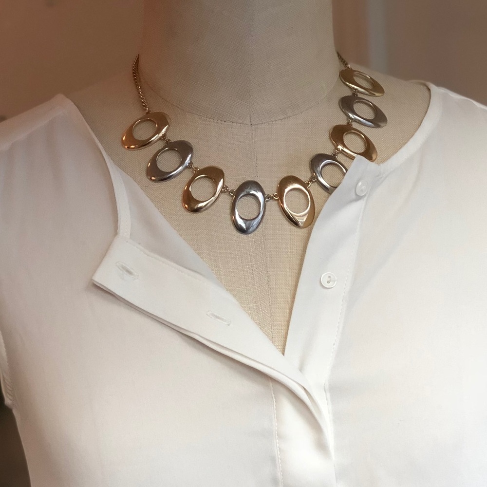 Gold & silver ring necklace